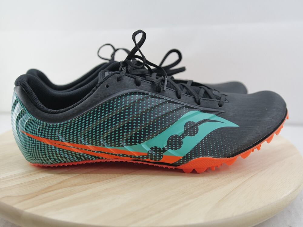 Saucony Spitfire 5 Track Shoes Black &‎ Cool Mint Men SIze 12.5